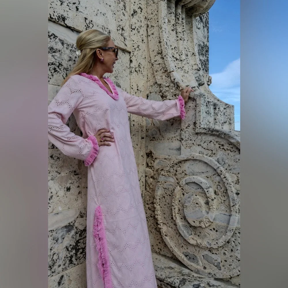 SAIL TO SABLE Eyelet Caftan – Blush | Size Small | NWOT - Picture 2 of 10